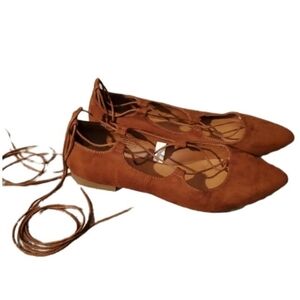 Mossimo Flat Shoes Womens Size 7.5 Pointed Toe Gladiator Small Heel